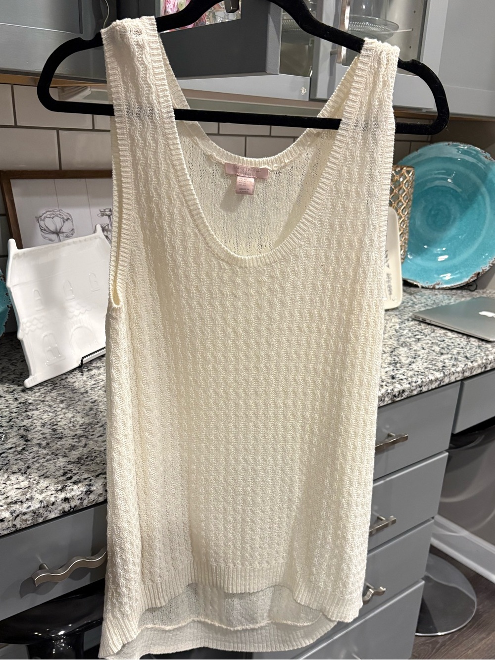 Saint Tropez West Cream Knit Tank